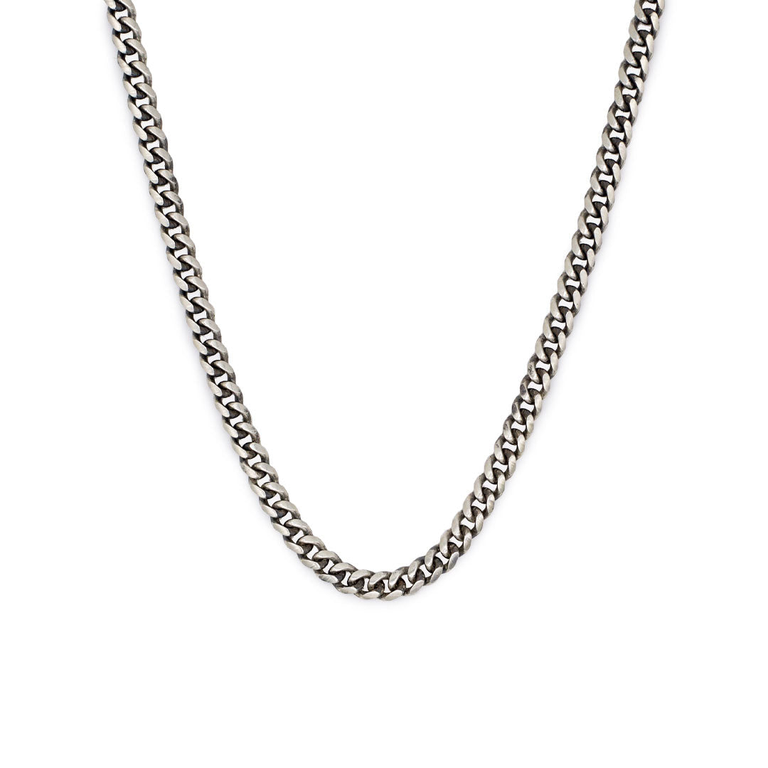 Averden™ Curb Chain silver men jewelry on white background