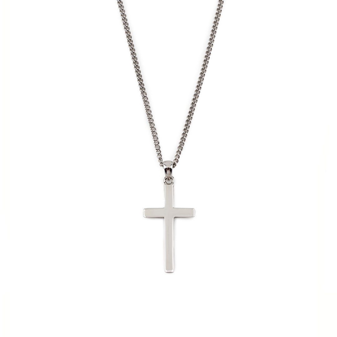 Averden™ Cross Necklace silver men jewelry on white background