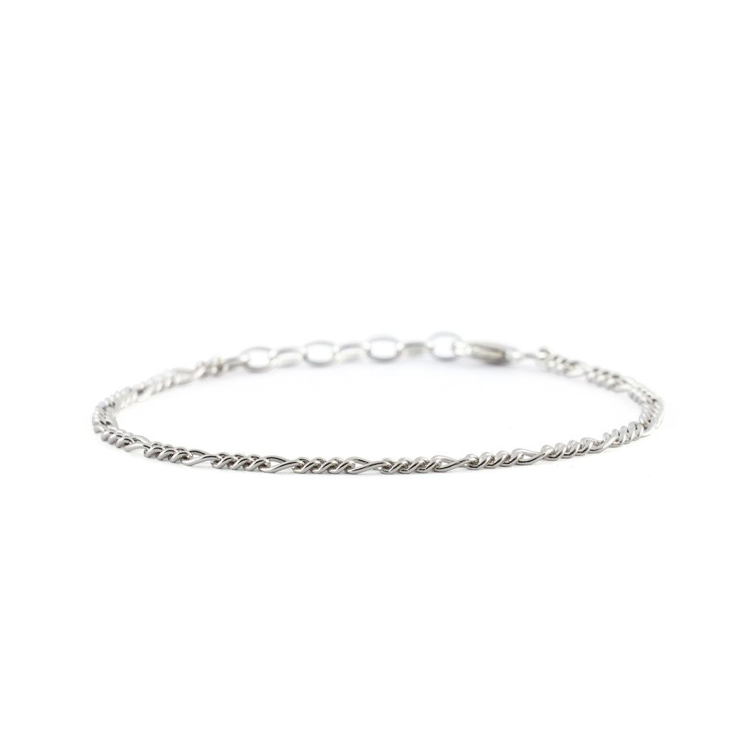 Averden™ Figaro Bracelet silver men jewelry on white background