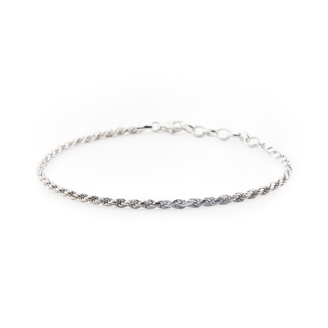 Averden™ Rope Bracelet silver men jewelry on white background
