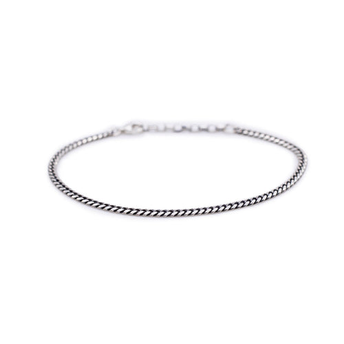 Averden™ Curb Bracelet silver men jewelry on white background