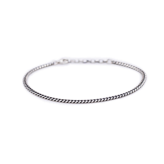 Averden™ Curb Bracelet silver men jewelry on white background