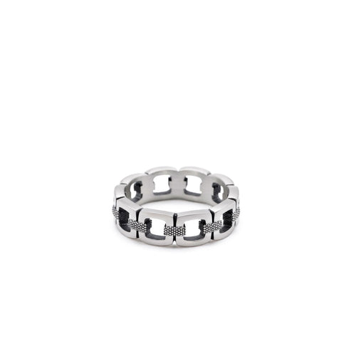 Averden™ Link Ring silver men jewelry on white background