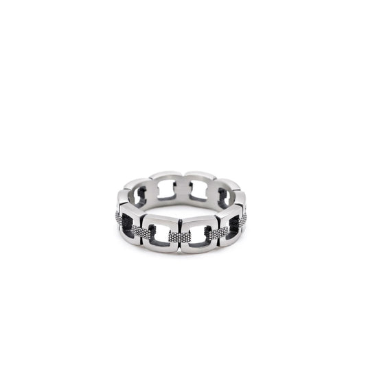 Averden™ Link Ring silver men jewelry on white background