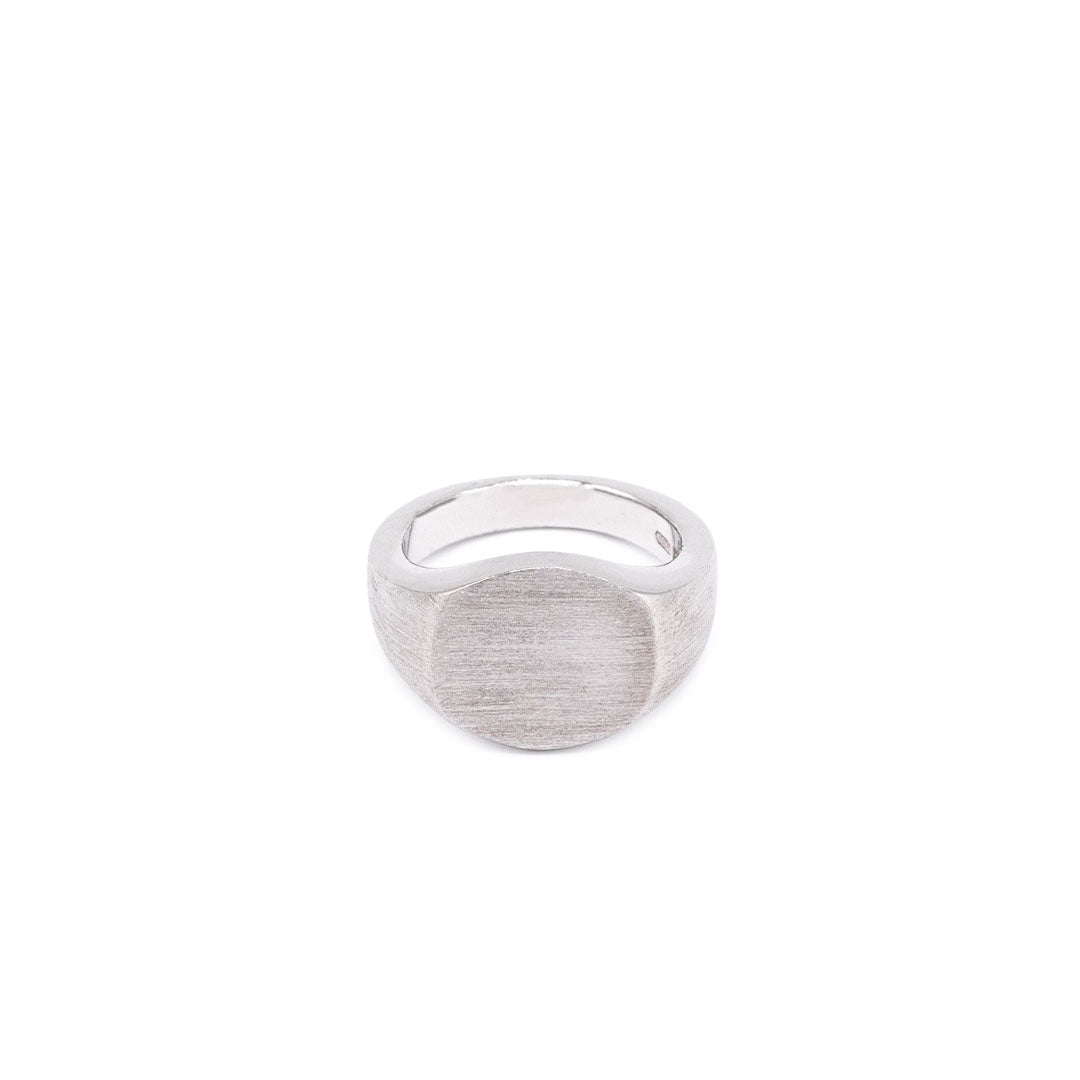 Averden™ Brushed Signet Ring silver men jewelry on white background