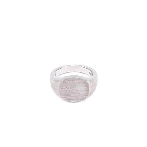 Averden™ Brushed Signet Ring silver men jewelry on white background
