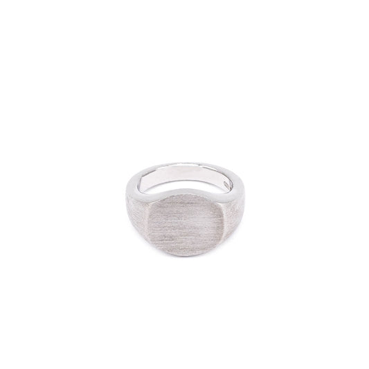 Averden™ Brushed Signet Ring silver men jewelry on white background