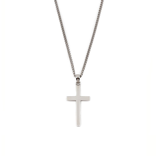Averden™ Cross Necklace silver men jewelry on white background