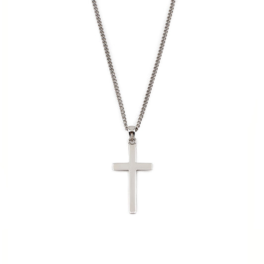 Averden™ Cross Necklace silver men jewelry on white background