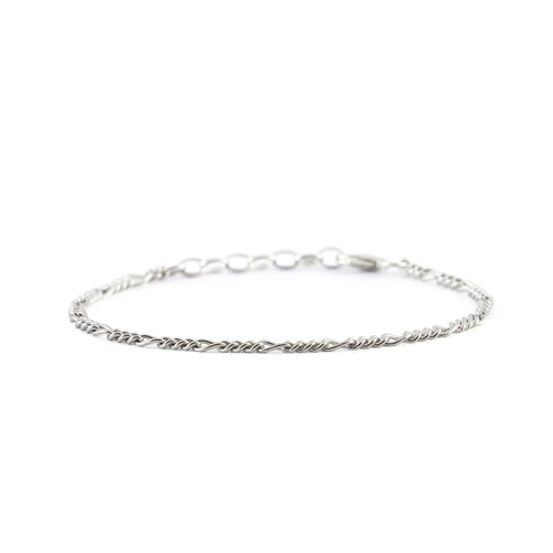 Averden™ Figaro Bracelet silver men jewelry on white background