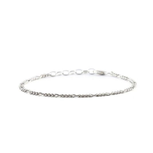 Averden™ Figaro Bracelet silver men jewelry on white background