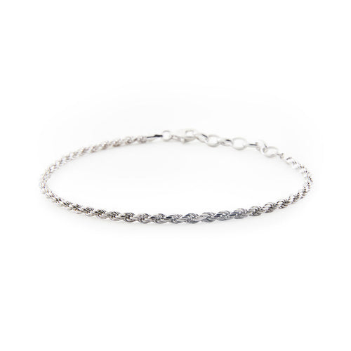 Averden™ Rope Bracelet silver men jewelry on white background