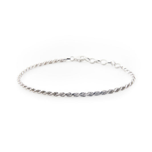 Averden™ Rope Bracelet silver men jewelry on white background