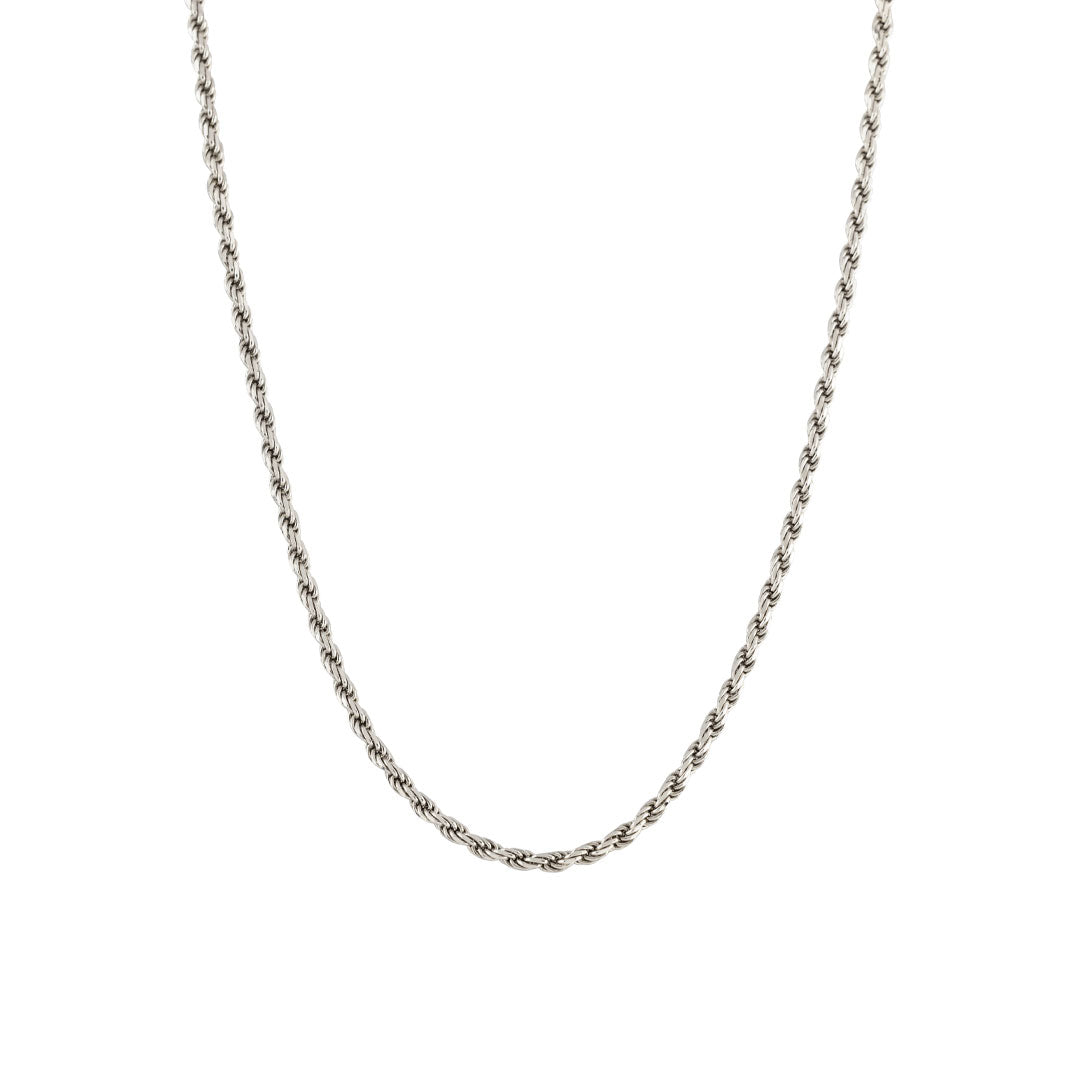 Averden™ Rope Chain silver men jewelry on white background